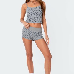Wildflower Waffle Low Rise Micro Shorts