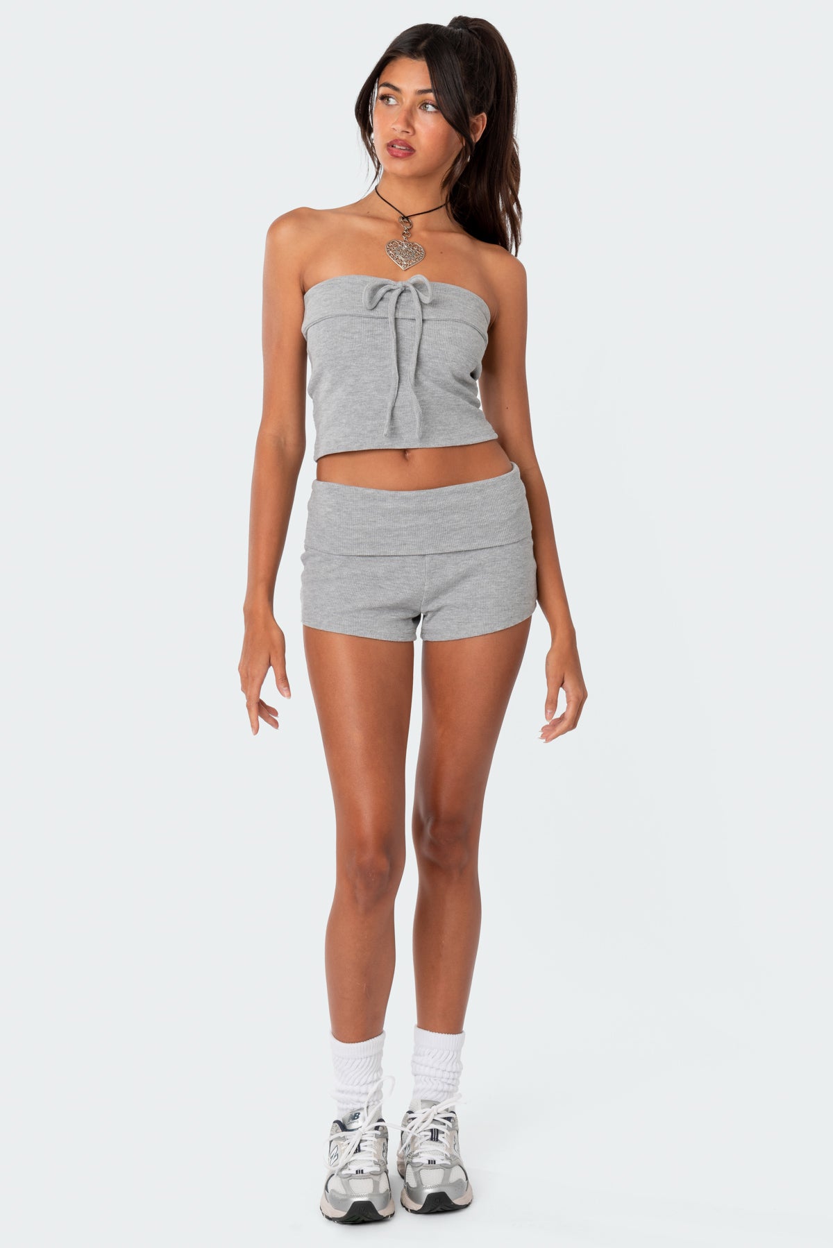 Lizzy Foldover Waffle Tube Top - Image 5