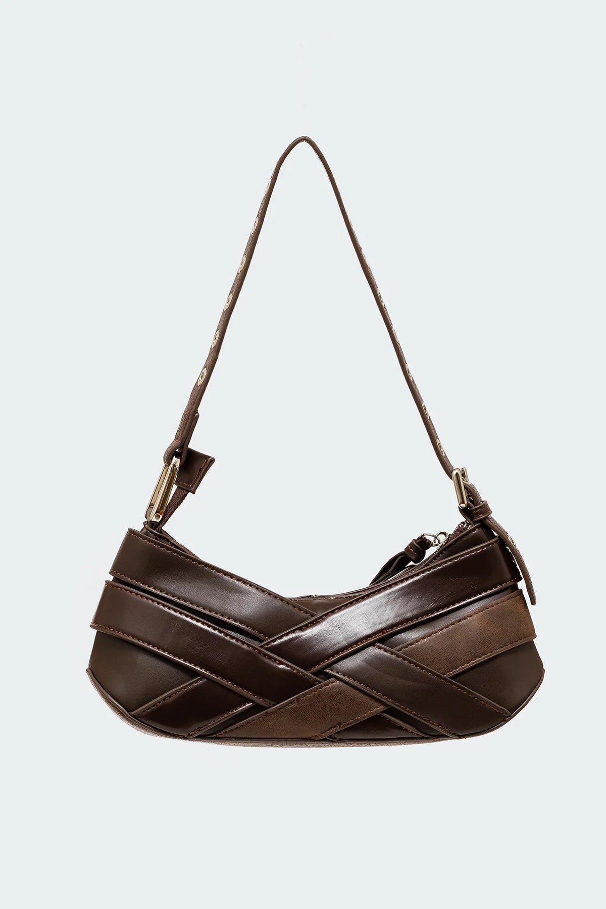 Belted Faux Leather Bag - Image 6