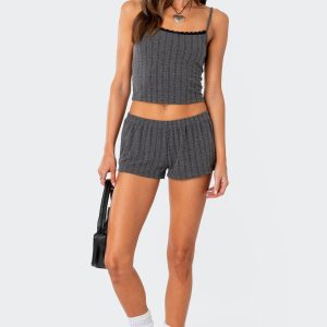 Irene Low Rise Pointelle Micro Shorts