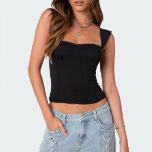 Marcella Wide Strap Mesh Corset