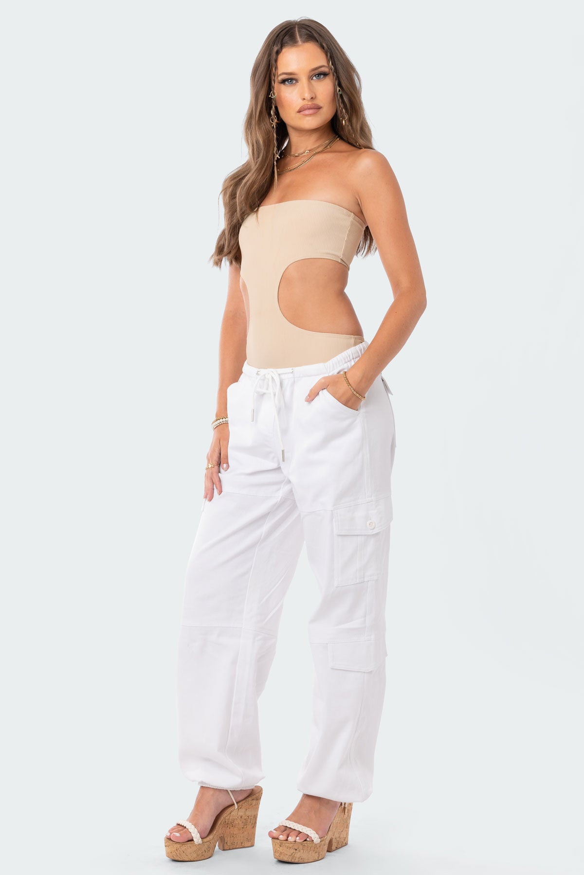 Vivie Ribbed Cut-Out Bodysuit - Image 5