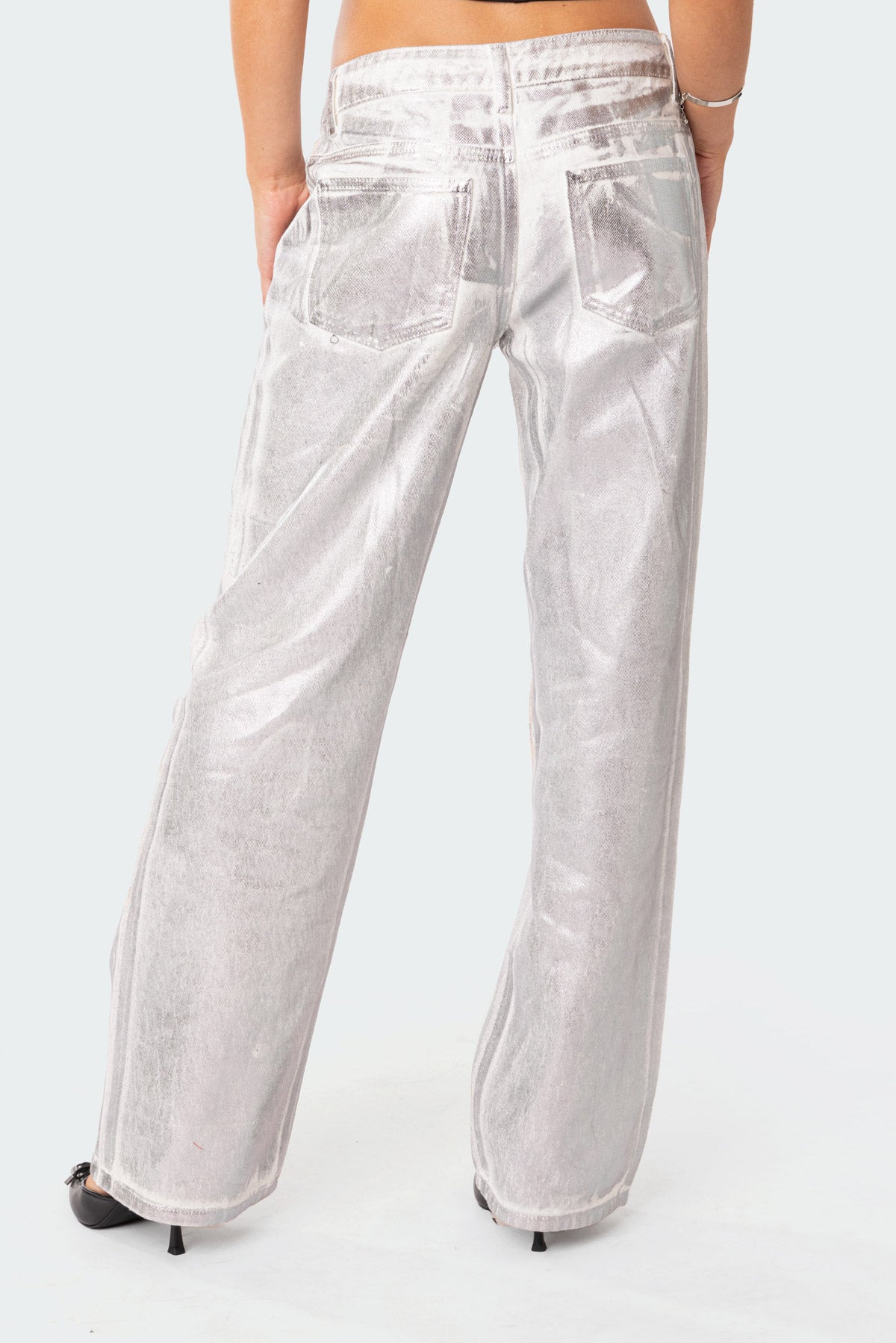 Jolene Metallic Low Rise Jeans - Image 5