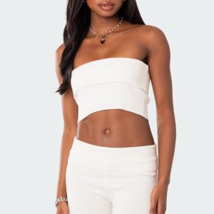 Desiree Fold Over Knit Tube Top