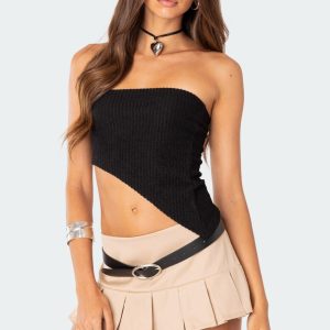 Heidi Textured Knit Asymmetric Top