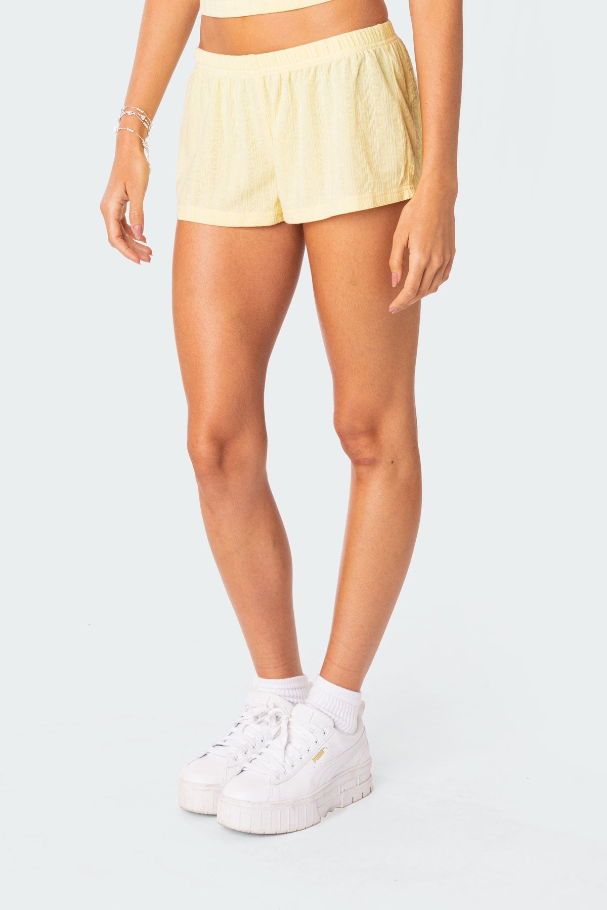 Irene Low Rise Pointelle Micro Shorts - Image 4