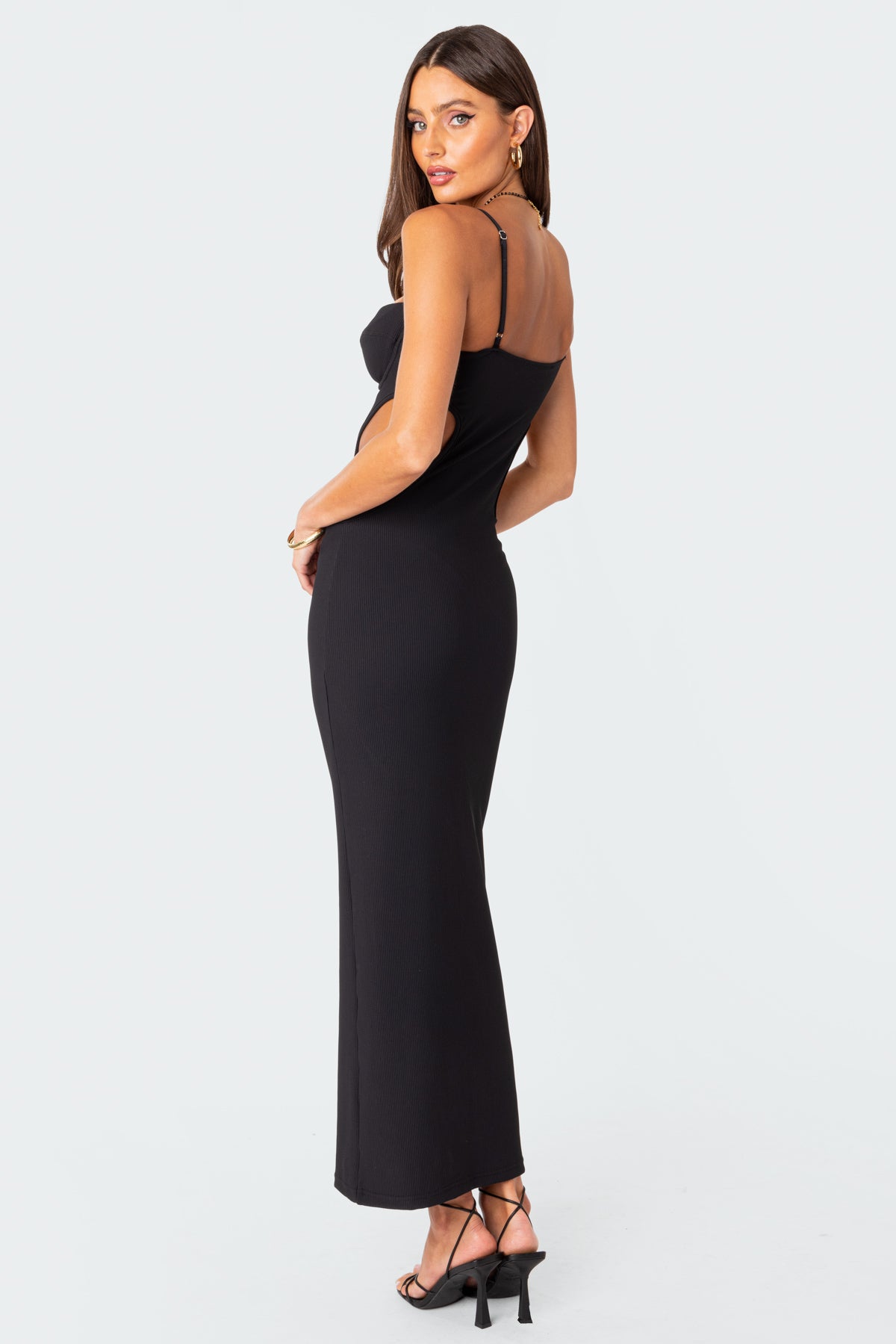 Ribbed Cut Out Cupped Maxi Dress - Image 4