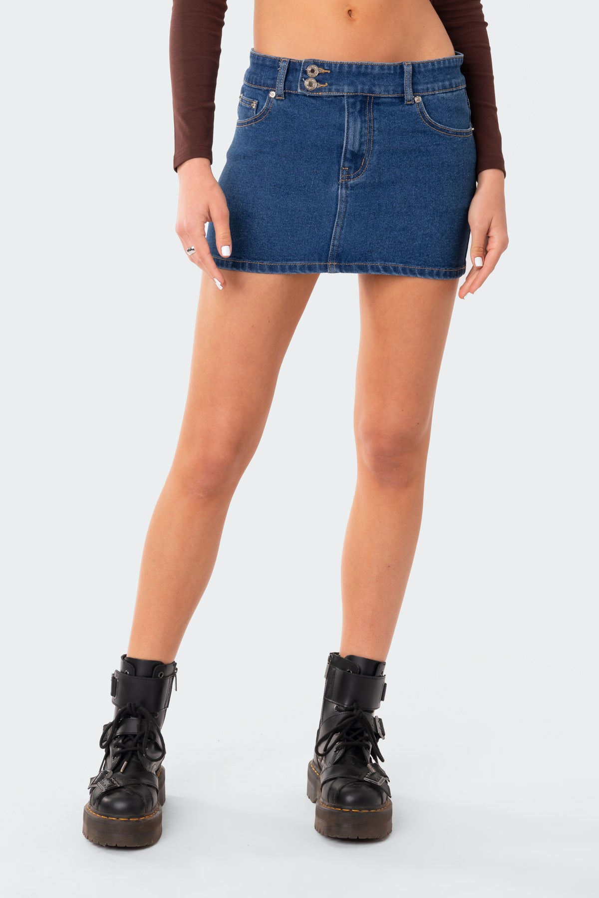 Laiha Low-Rise Denim Mini Skirt - Image 2