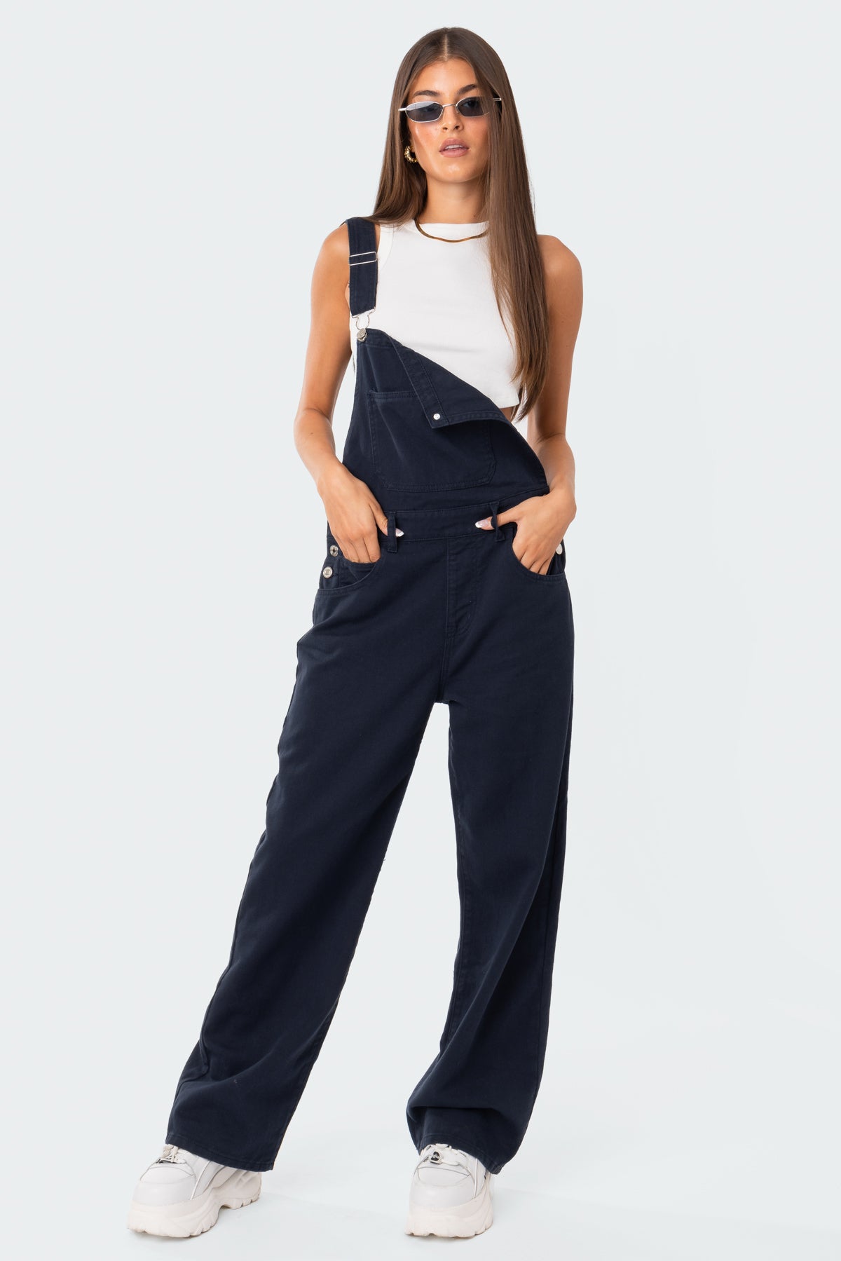 Sk8Ter Wide Leg Denim Overalls - Image 2