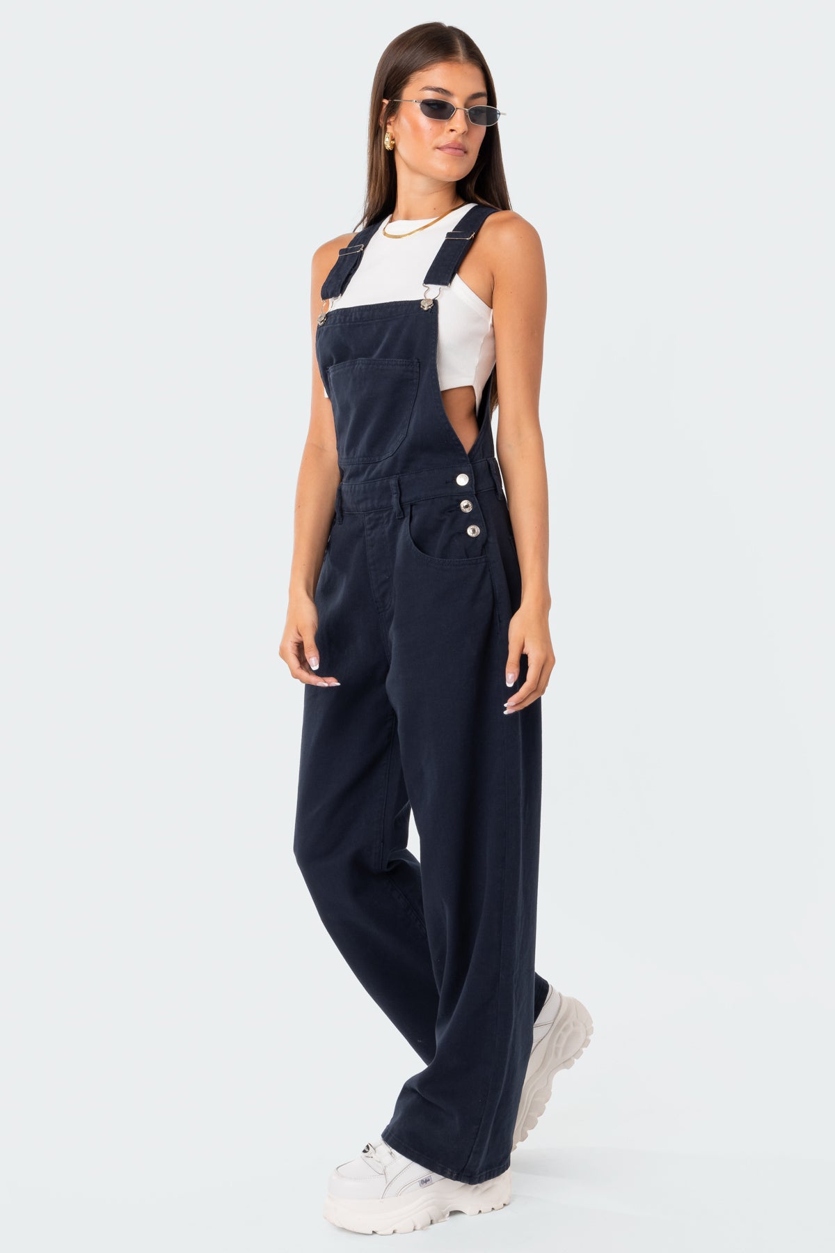 Sk8Ter Wide Leg Denim Overalls - Image 3