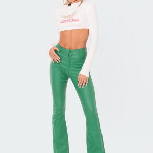 Luna Faux Leather Flare Jeans