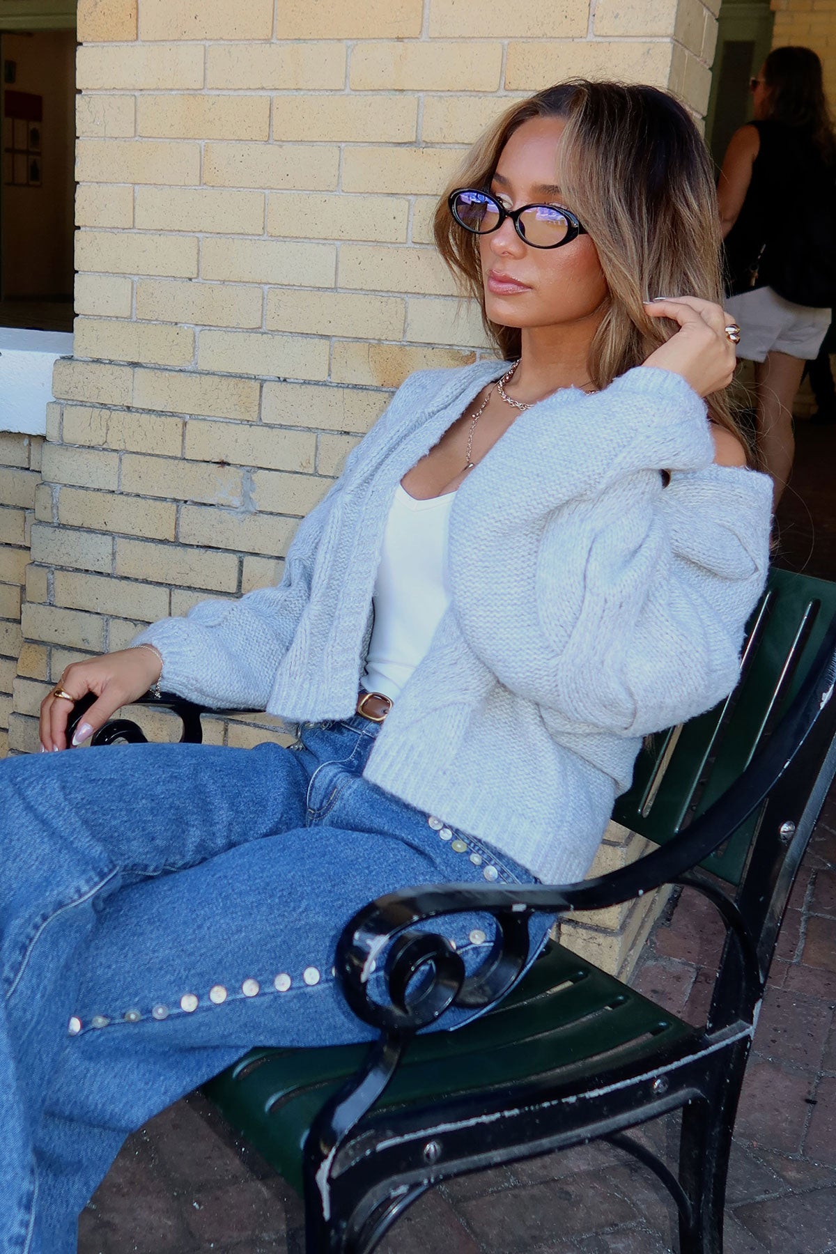 Braiden Chunky Cable Knit Cardigan - Image 2