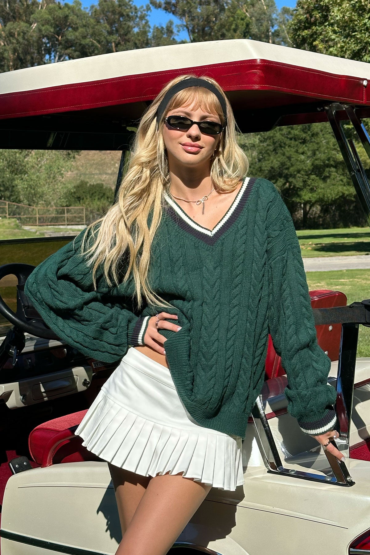 Donna Denim Pleated Mini Skort - Image 6