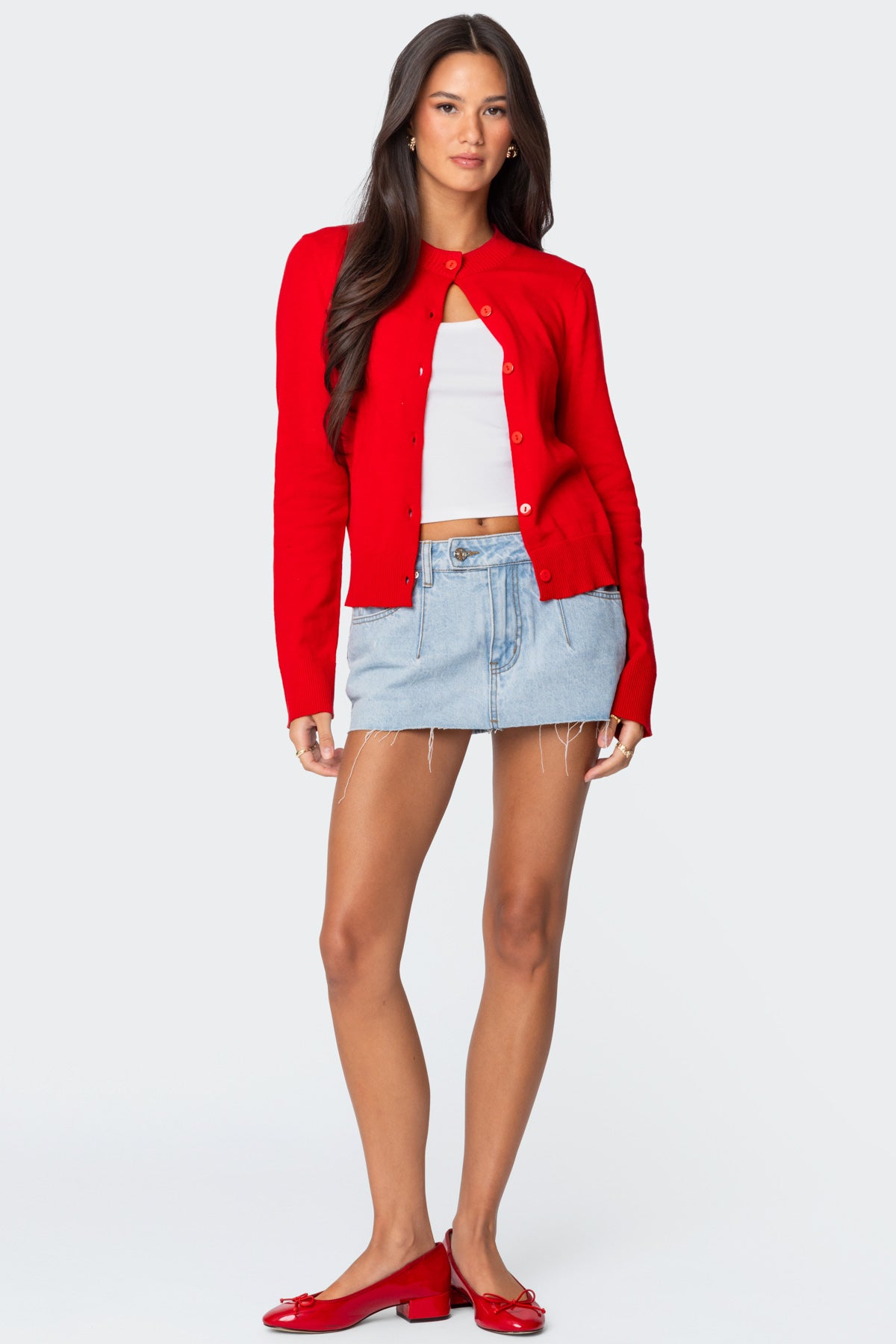 Clementine Low Rise Denim Micro Skort - Image 5