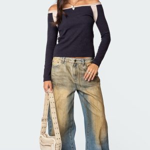 Off Shoulder Thermal Top