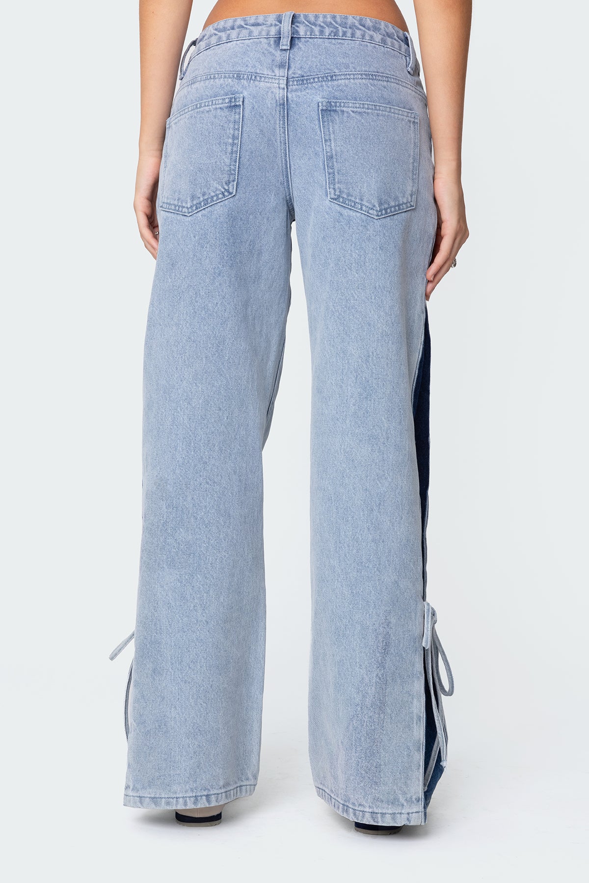 Contrast Split Washed Jeans - Image 5