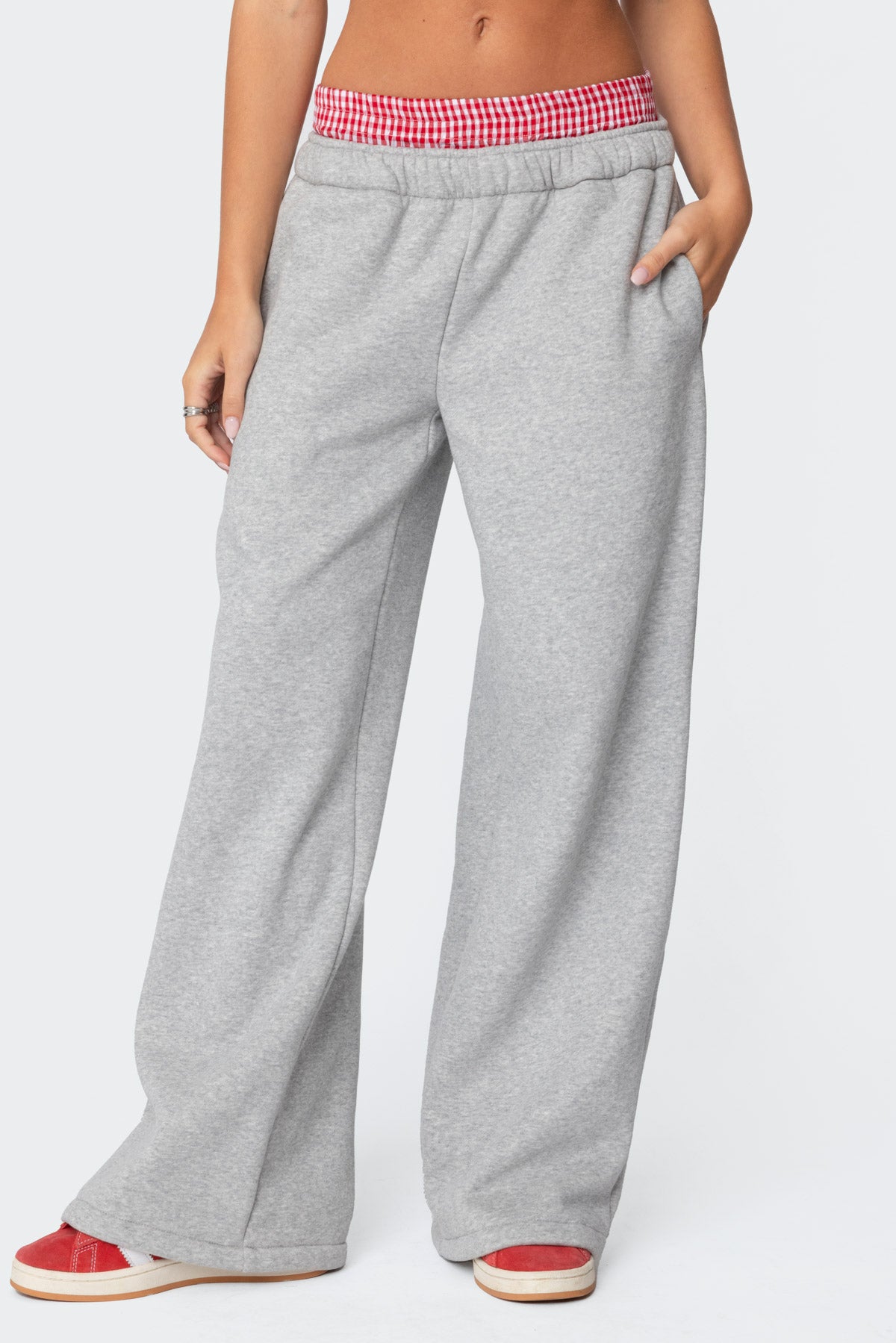 Gingham Boxer Detail Sweatpants - Image 2