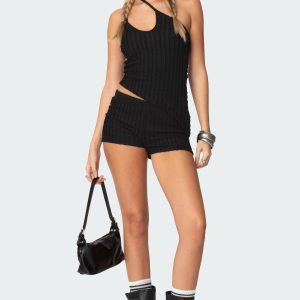 Phoebe Textured Knit Shorts