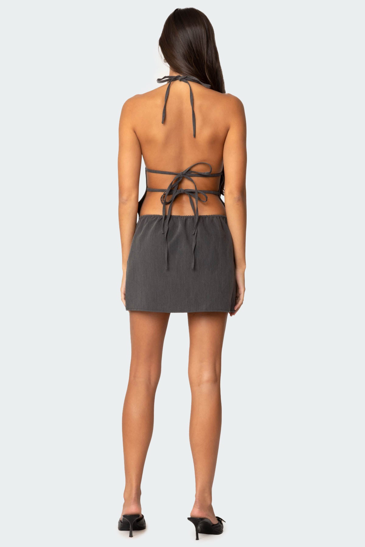 Tie Back Halter Mini Dress - Image 4
