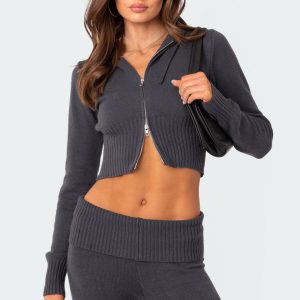 Desiree Knitted Hooded Cardigan