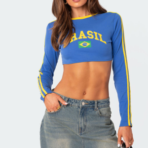 Brasil Long Sleeved Crop Top