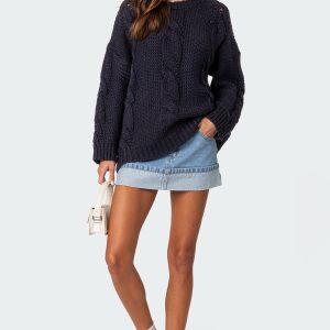 Alene Oversized Cable Knit Sweater