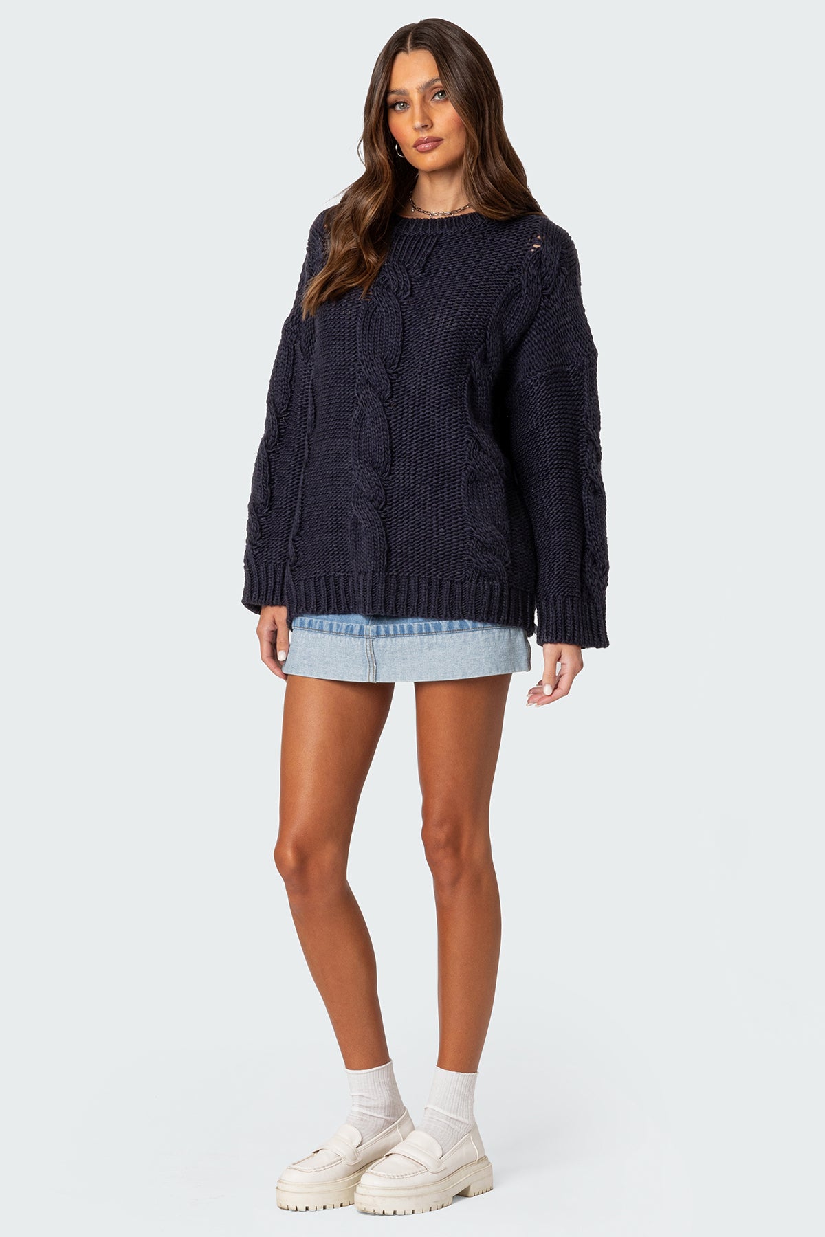 Alene Oversized Cable Knit Sweater - Image 4