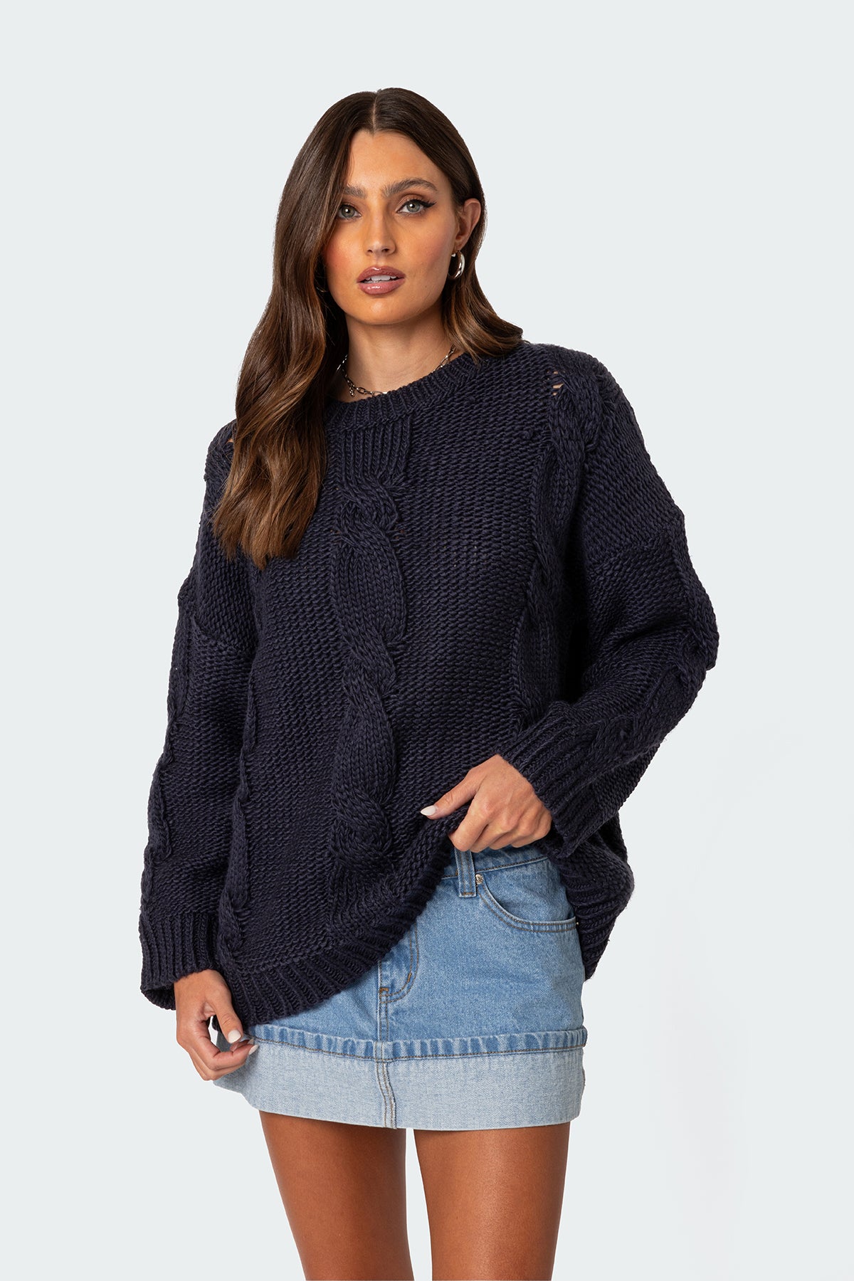 Alene Oversized Cable Knit Sweater - Image 2