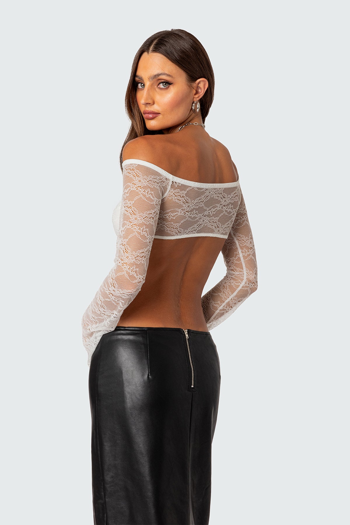Sainty Sheer Lace Crop Top - Image 4