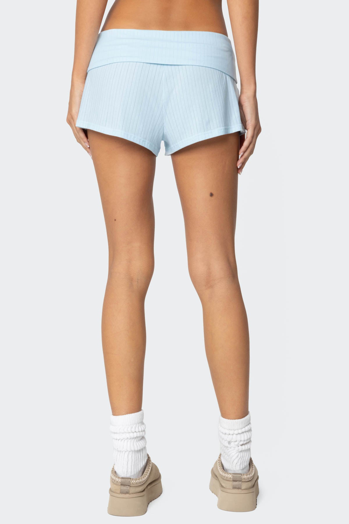 Lucilla Fold Over Ribbed Shorts - Image 5