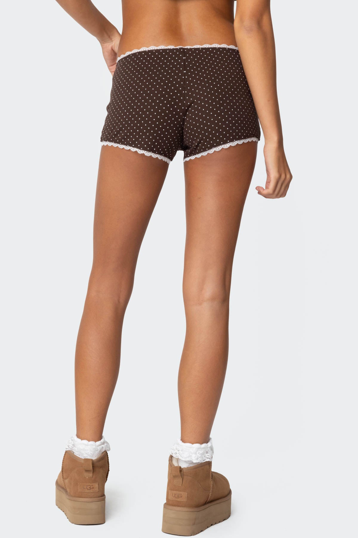 Juliana Polka Dot Ribbed Shorts - Image 5