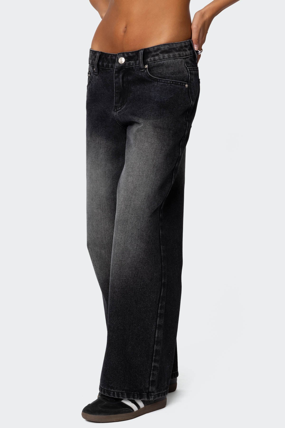 Petite Magda Low Rise Acid Wash Jeans - Image 3