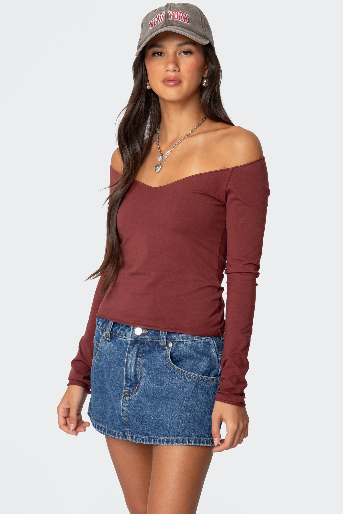 Nattie Off Shoulder V Neck Top - Image 3