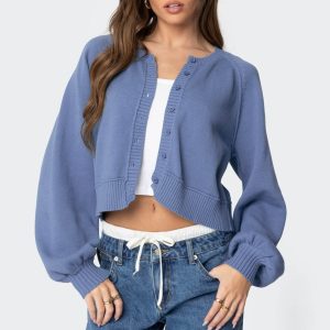 Sammi Puff Sleeve Knit Cardigan