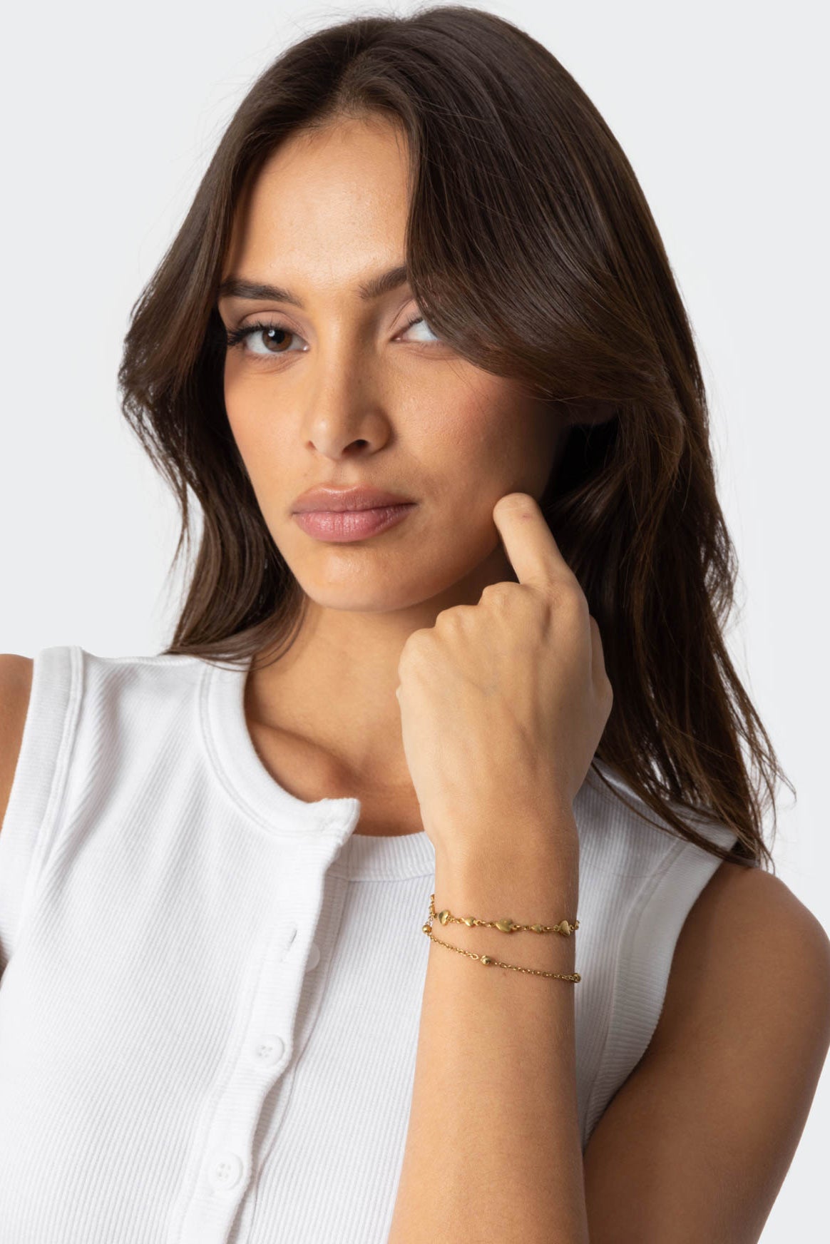 Double Chain Heart Bracelet - Image 2