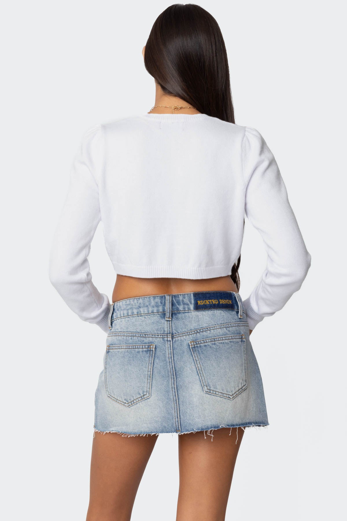 Francis Cropped Argyle Knit Cardigan - Image 5