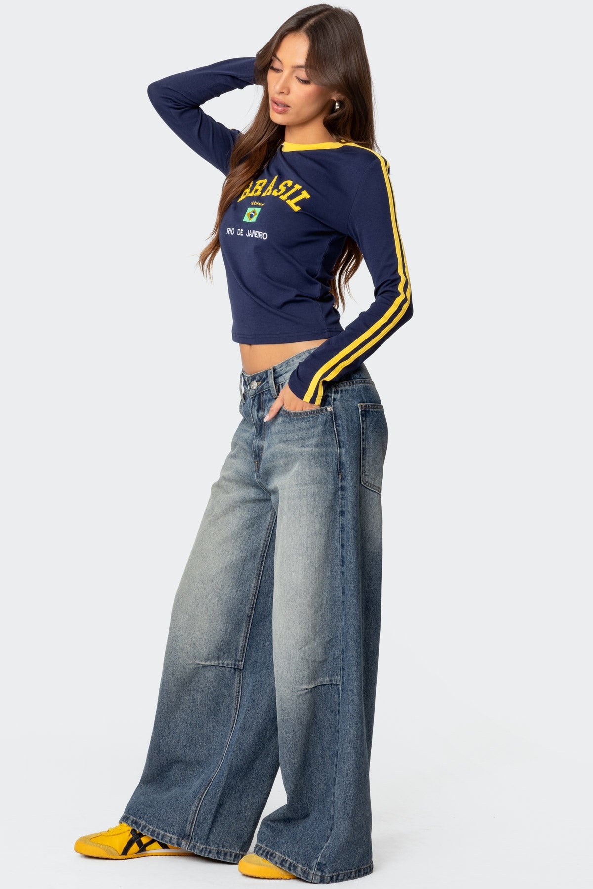 Brasil Embroidered Long Sleeve T Shirt - Image 4