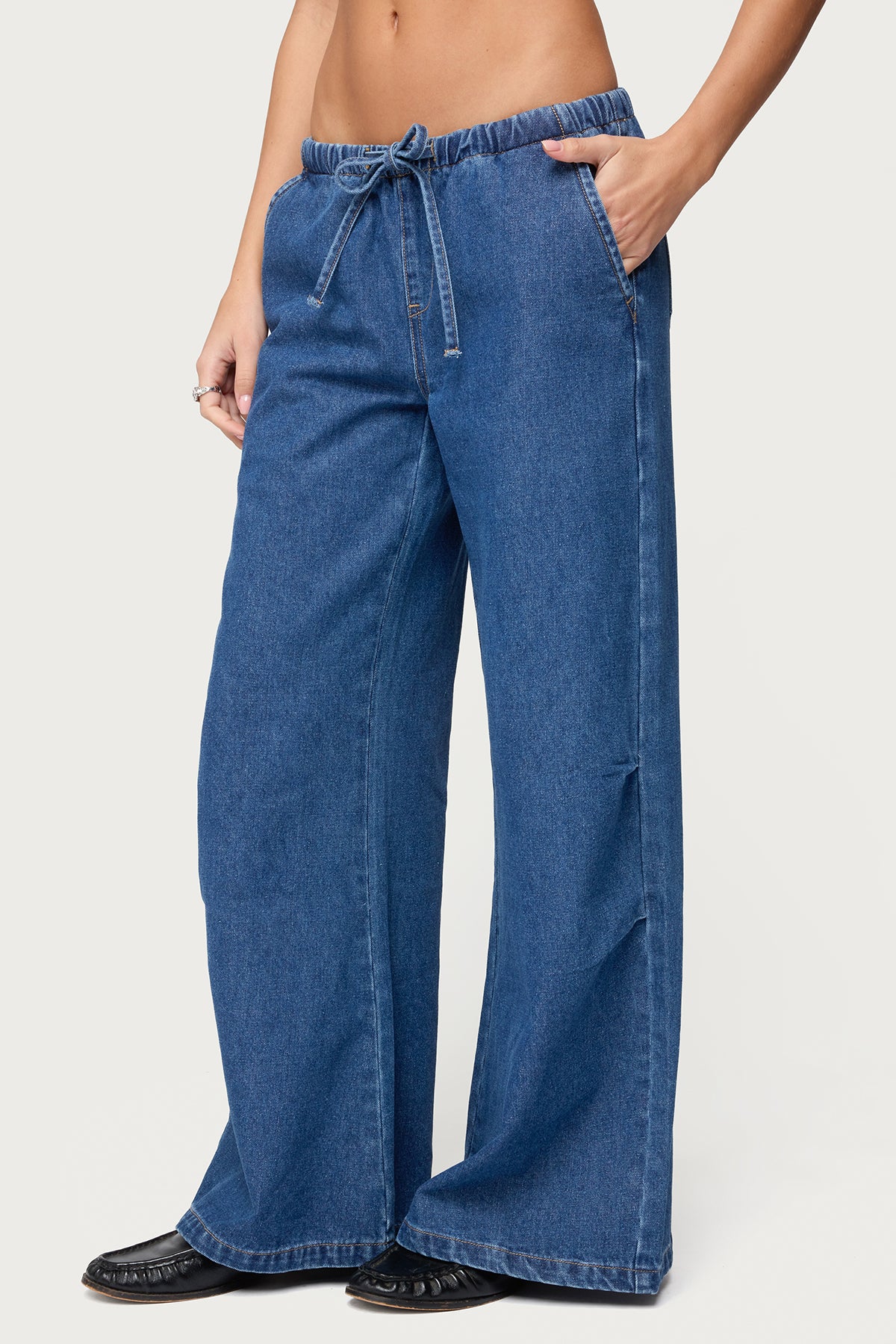 Vicky Tie Waist Baggy Jeans - Image 3