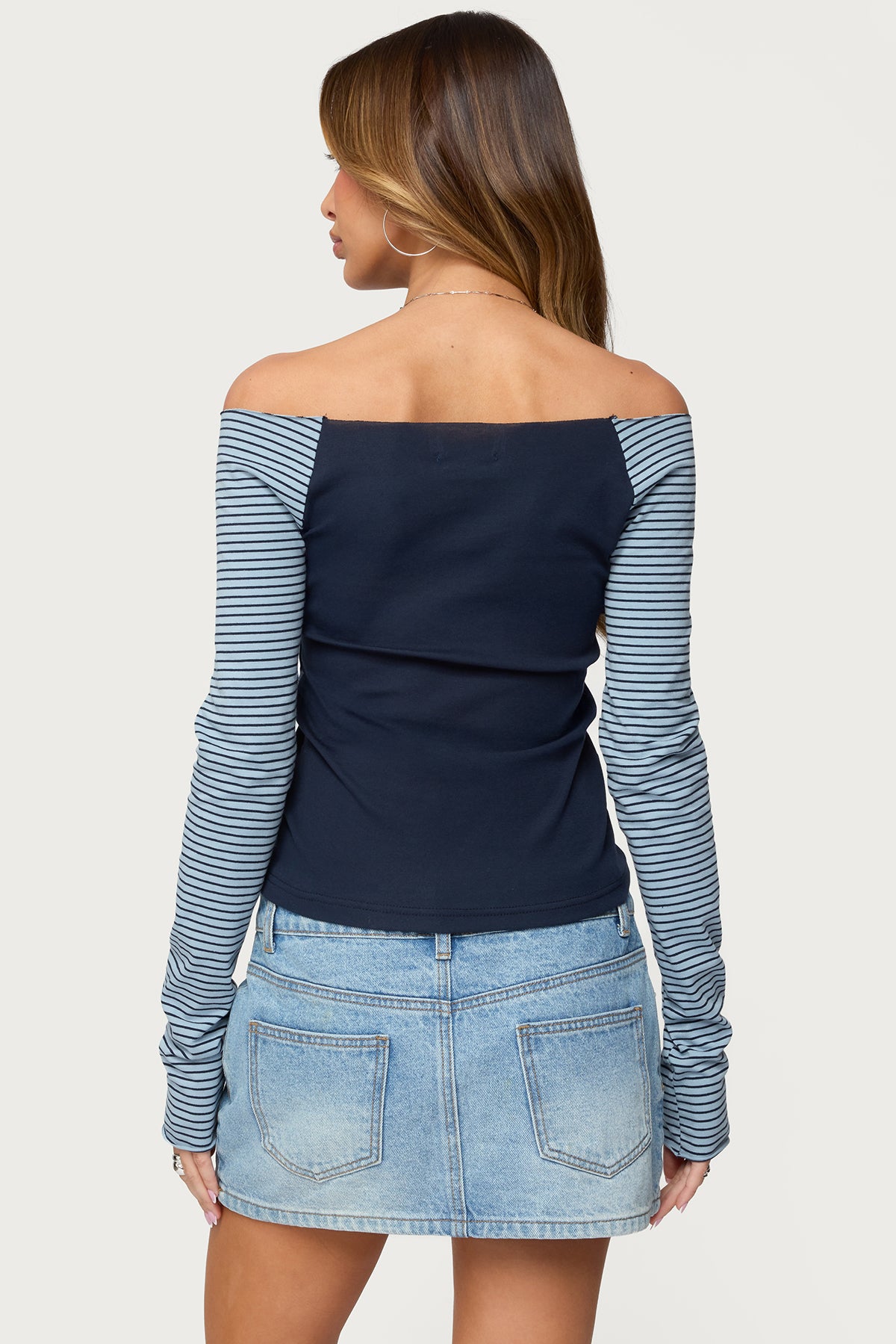 Rion Contrast Striped Off Shoulder Top - Image 4