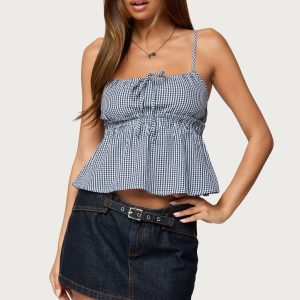 Zahara Gingham Babydoll Top