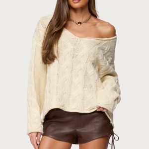Inga Oversized Cable Knit Sweater