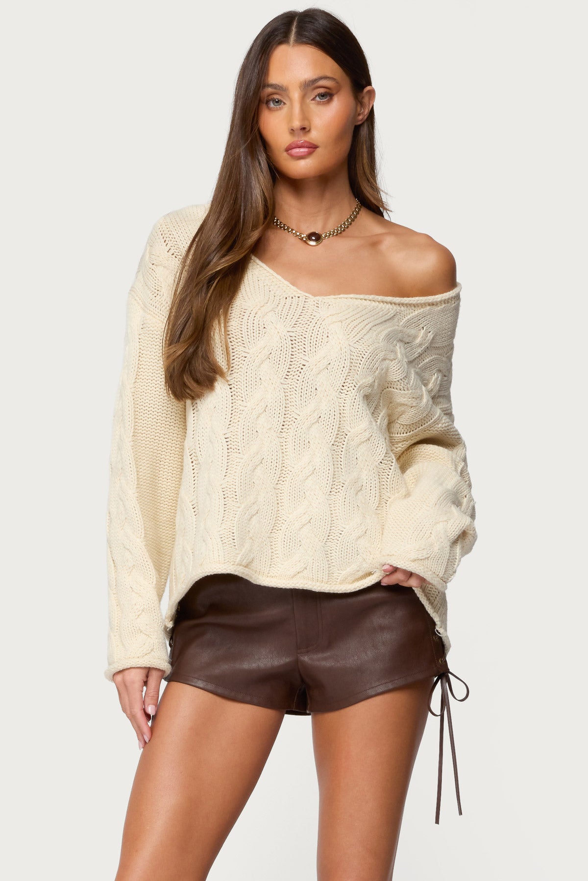 Inga Oversized Cable Knit Sweater