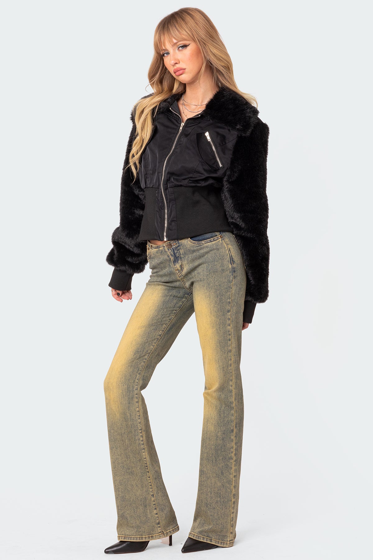 Malliora Faux Fur Nylon Jacket - Image 5
