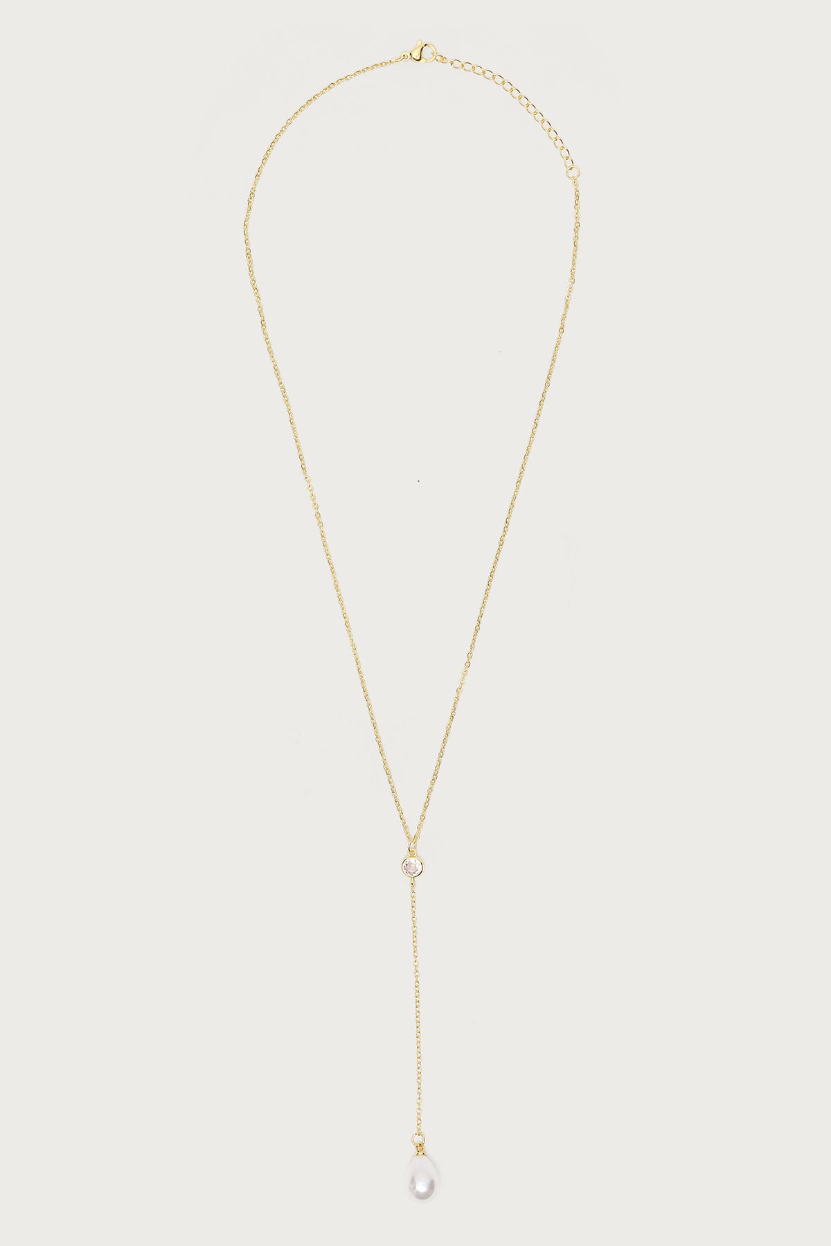 Cascading Pearly Rhinestone Necklace - Image 2