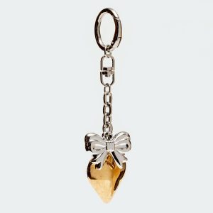 Heart & Bow Mixed Metal Keychain