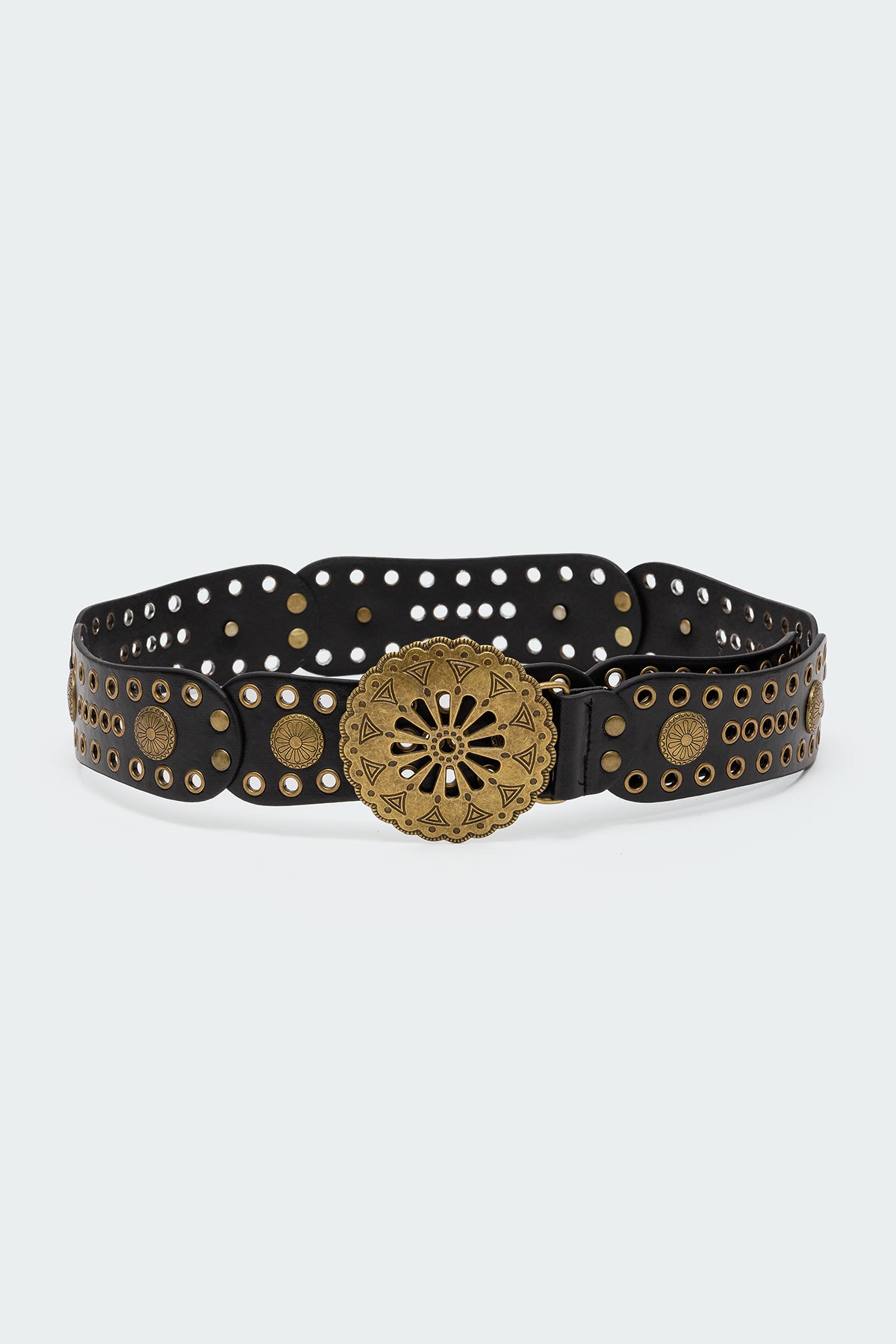 Scalloped Circle Faux Leather Belt - Image 2
