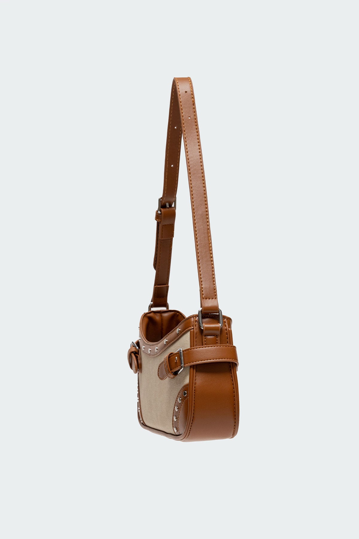Two-Toned Faux Leather Shoulder Bag - Image 3