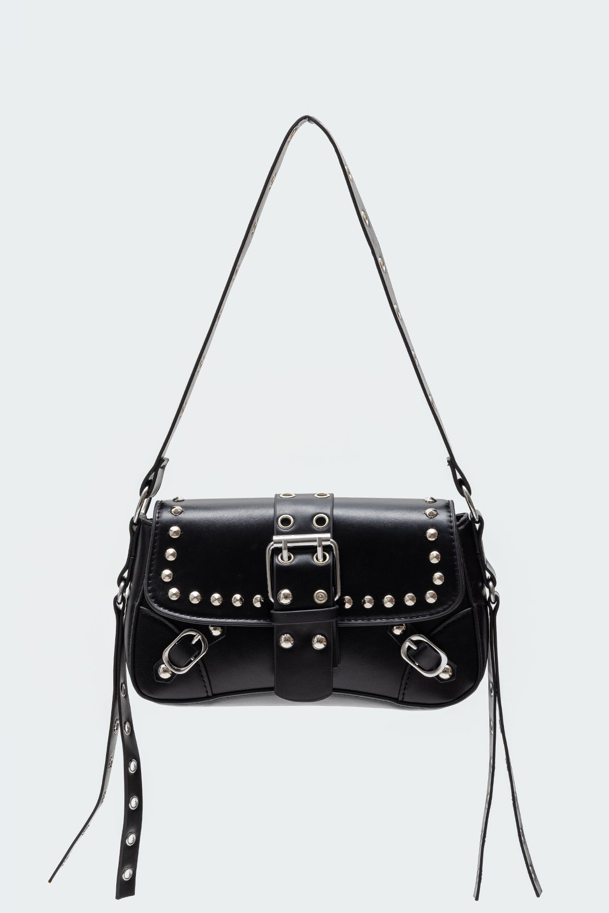 Stud & Buckle Faux Leather Bag - Image 2