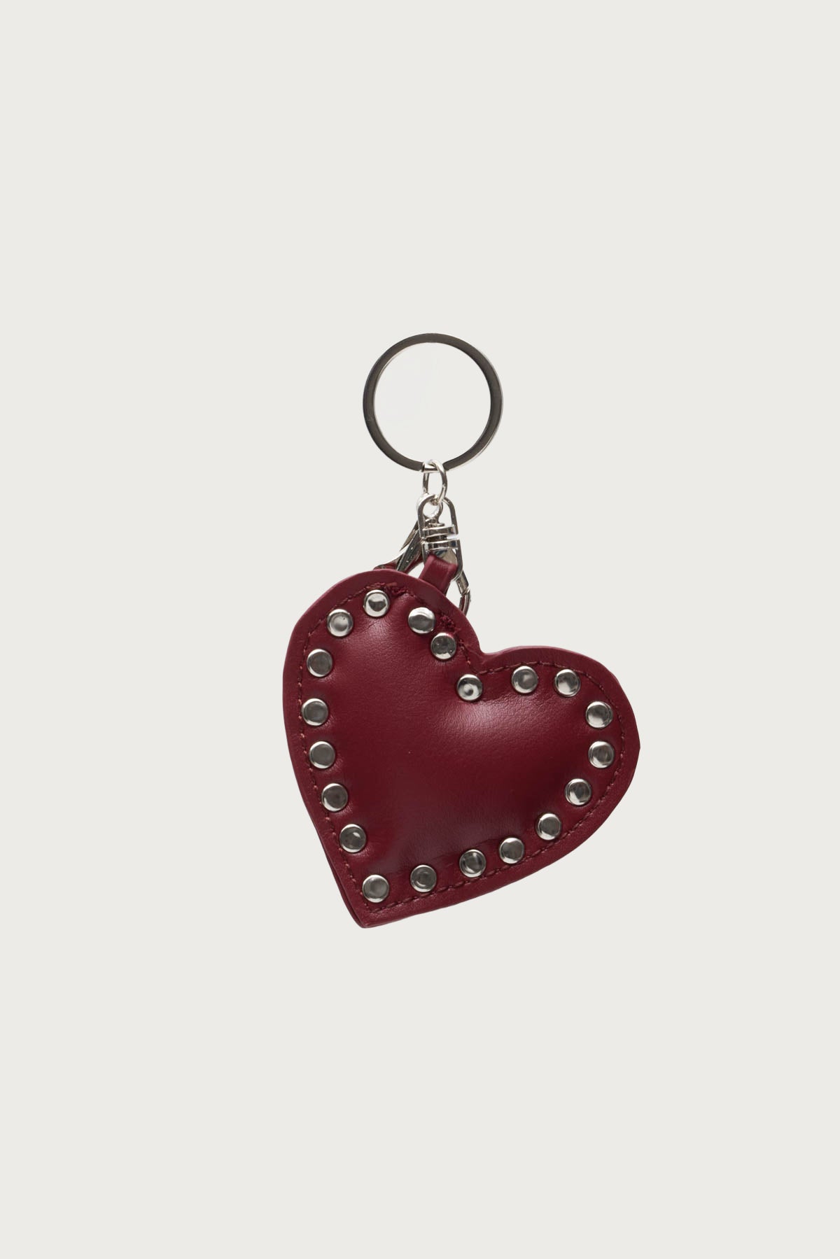 Heart Studded Faux Leather Bag Charm - Image 2