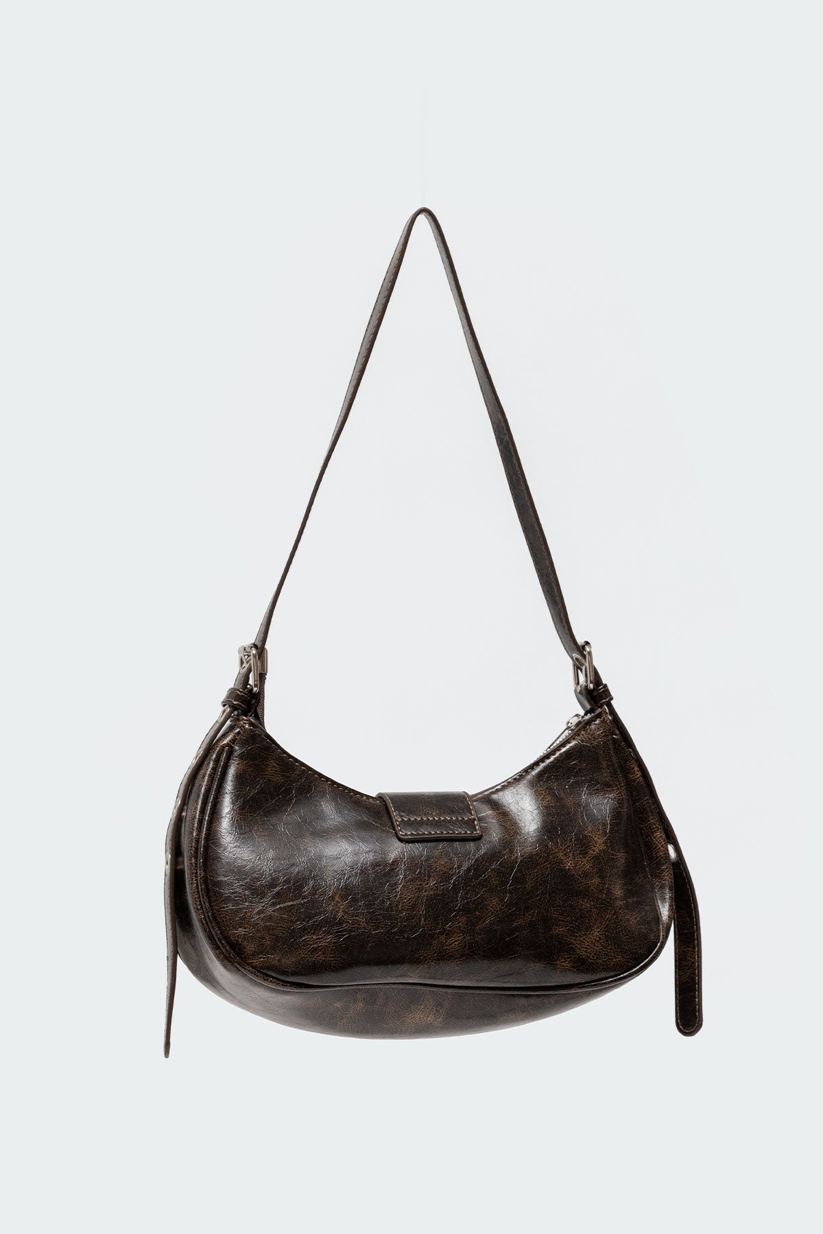 Washed Faux Leather Buckle Bag - Image 4